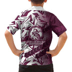 Manly Warringah Sea Eagles Rugby Family Matching Off Shoulder Maxi Dress and Hawaiian Shirt Fierce Mascot Geometric Tribal Art
