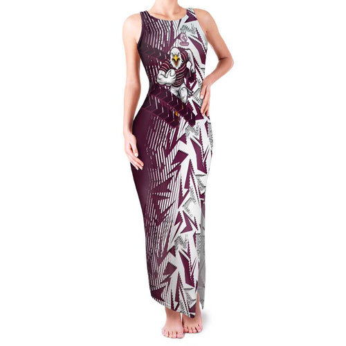 Manly Warringah Sea Eagles Rugby Family Matching Tank Maxi Dress and Hawaiian Shirt Fierce Mascot Geometric Tribal Art