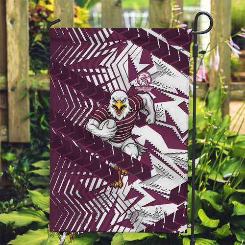 Manly Warringah Sea Eagles Rugby Garden Flag Fierce Mascot Geometric Tribal Art