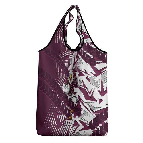 Manly Warringah Sea Eagles Rugby Grocery Bag Fierce Mascot Geometric Tribal Art