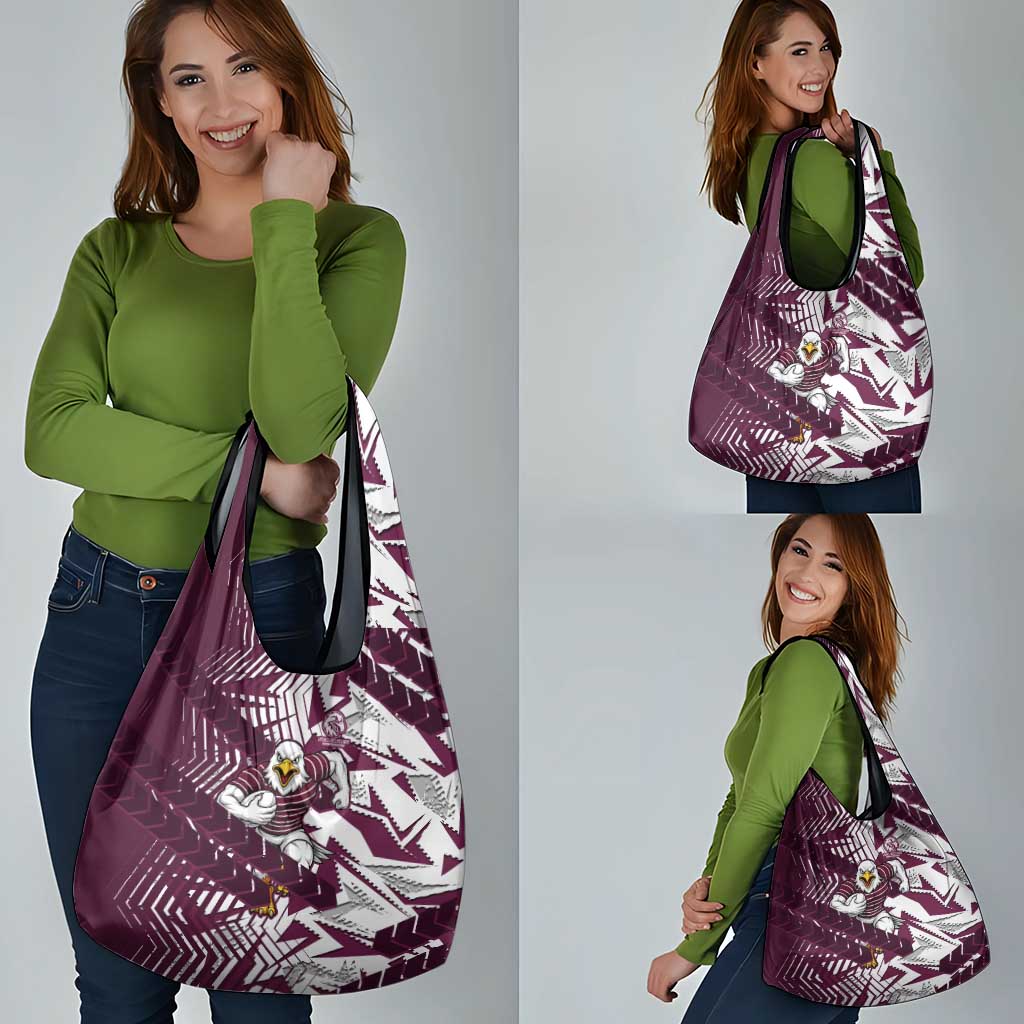 Manly Warringah Sea Eagles Rugby Grocery Bag Fierce Mascot Geometric Tribal Art