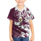 Manly Warringah Sea Eagles Rugby Hawaiian Shirt Fierce Mascot Geometric Tribal Art