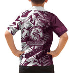 Manly Warringah Sea Eagles Rugby Hawaiian Shirt Fierce Mascot Geometric Tribal Art