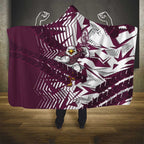 Manly Warringah Sea Eagles Rugby Hooded Blanket Fierce Mascot Geometric Tribal Art