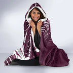 Manly Warringah Sea Eagles Rugby Hooded Blanket Fierce Mascot Geometric Tribal Art