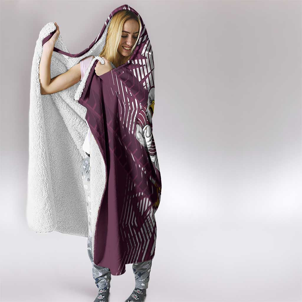 Manly Warringah Sea Eagles Rugby Hooded Blanket Fierce Mascot Geometric Tribal Art