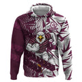 Manly Warringah Sea Eagles Rugby Hoodie Fierce Mascot Geometric Tribal Art
