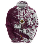Manly Warringah Sea Eagles Rugby Hoodie Fierce Mascot Geometric Tribal Art