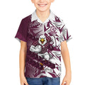 Manly Warringah Sea Eagles Rugby Kid Hawaiian Shirt Fierce Mascot Geometric Tribal Art