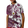 Manly Warringah Sea Eagles Rugby Kid Polo Shirt Fierce Mascot Geometric Tribal Art