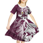 Manly Warringah Sea Eagles Rugby Kid Short Sleeve Dress Fierce Mascot Geometric Tribal Art
