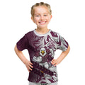Manly Warringah Sea Eagles Rugby Kid T Shirt Fierce Mascot Geometric Tribal Art
