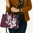 Manly Warringah Sea Eagles Rugby Leather Bag Fierce Mascot Geometric Tribal Art