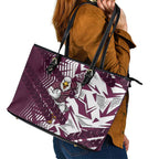 Manly Warringah Sea Eagles Rugby Leather Tote Bag Fierce Mascot Geometric Tribal Art