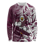 Manly Warringah Sea Eagles Rugby Long Sleeve Shirt Fierce Mascot Geometric Tribal Art