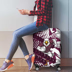 Manly Warringah Sea Eagles Rugby Luggage Cover Fierce Mascot Geometric Tribal Art