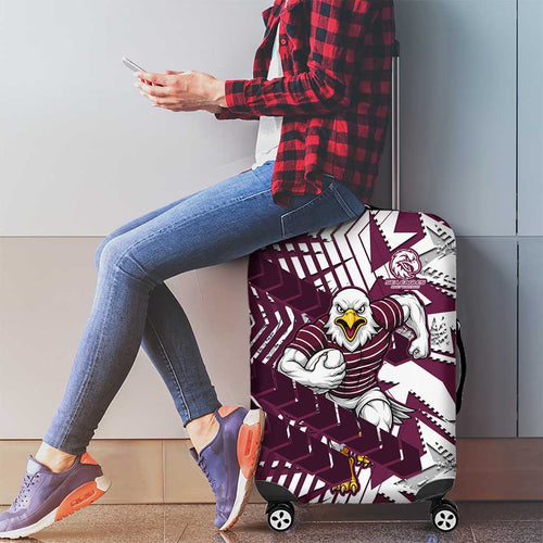 Manly Warringah Sea Eagles Rugby Luggage Cover Fierce Mascot Geometric Tribal Art