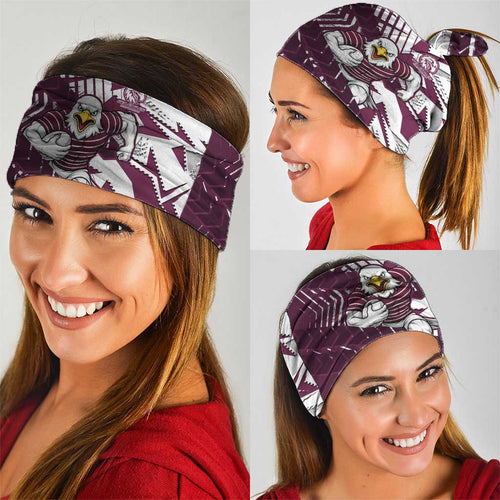 Manly Warringah Sea Eagles Rugby Neck Gaiter Fierce Mascot Geometric Tribal Art