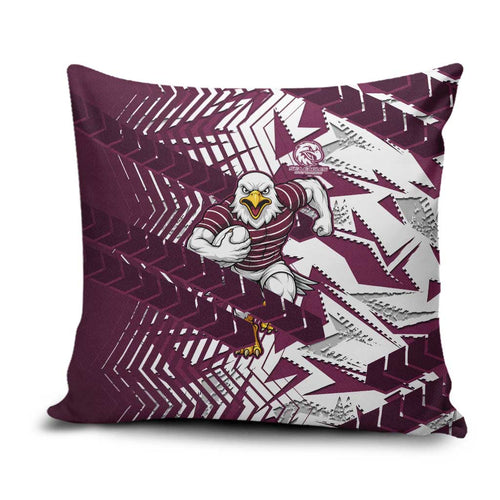 Manly Warringah Sea Eagles Rugby Pillow Cover Fierce Mascot Geometric Tribal Art