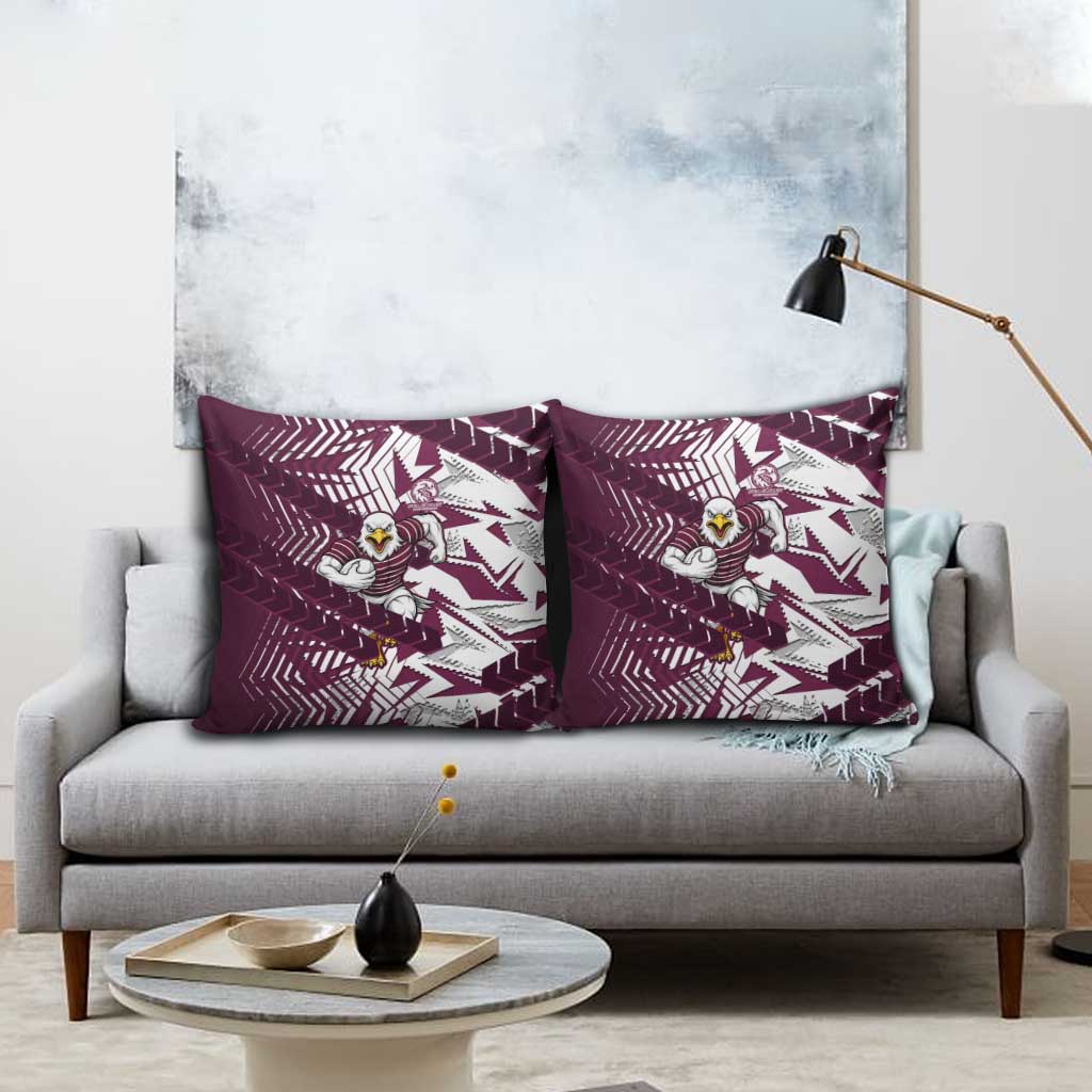 Manly Warringah Sea Eagles Rugby Pillow Cover Fierce Mascot Geometric Tribal Art