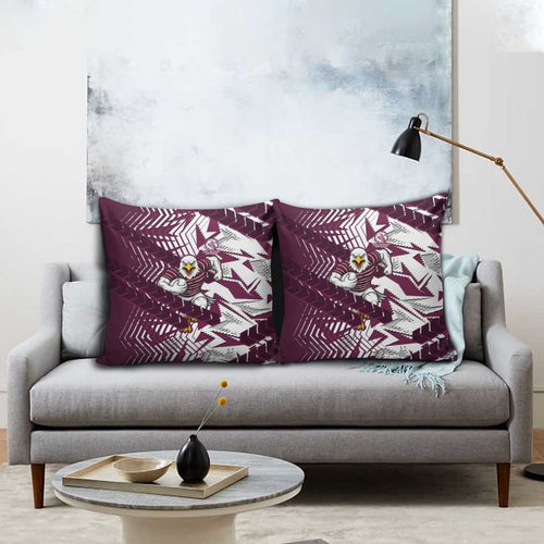Manly Warringah Sea Eagles Rugby Pillow Cover Fierce Mascot Geometric Tribal Art