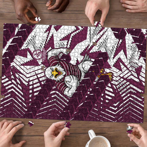 Manly Warringah Sea Eagles Rugby Puzzle Fierce Mascot Geometric Tribal Art