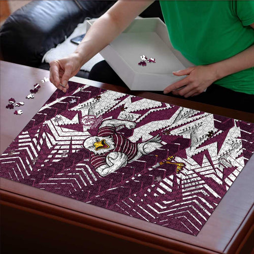 Manly Warringah Sea Eagles Rugby Puzzle Fierce Mascot Geometric Tribal Art