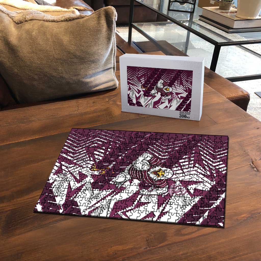 Manly Warringah Sea Eagles Rugby Puzzle Fierce Mascot Geometric Tribal Art