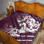Manly Warringah Sea Eagles Rugby Quilt Fierce Mascot Geometric Tribal Art
