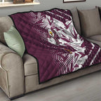 Manly Warringah Sea Eagles Rugby Quilt Fierce Mascot Geometric Tribal Art
