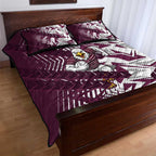 Manly Warringah Sea Eagles Rugby Quilt Bed Set Fierce Mascot Geometric Tribal Art
