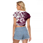 Manly Warringah Sea Eagles Rugby Raglan Cropped T Shirt Fierce Mascot Geometric Tribal Art