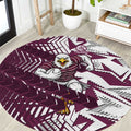 Manly Warringah Sea Eagles Rugby Round Carpet Fierce Mascot Geometric Tribal Art