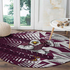 Manly Warringah Sea Eagles Rugby Round Carpet Fierce Mascot Geometric Tribal Art