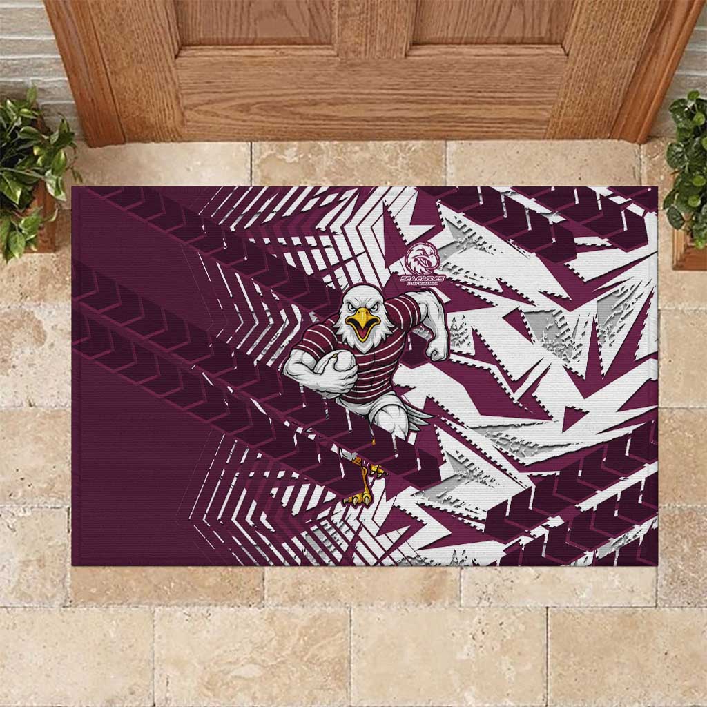 Manly Warringah Sea Eagles Rugby Rubber Doormat Fierce Mascot Geometric Tribal Art