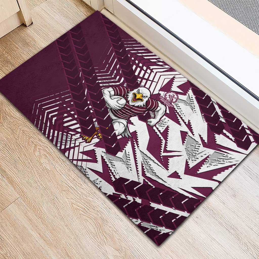 Manly Warringah Sea Eagles Rugby Rubber Doormat Fierce Mascot Geometric Tribal Art