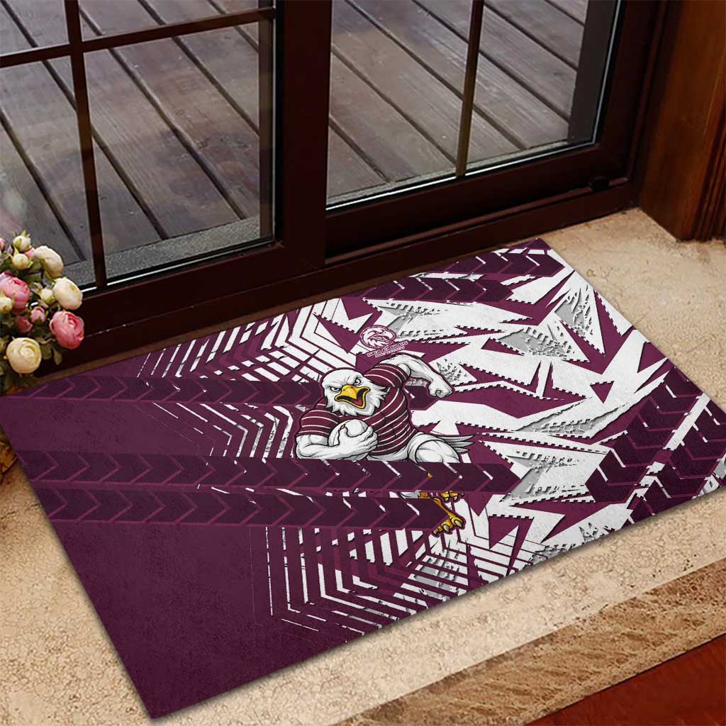 Manly Warringah Sea Eagles Rugby Rubber Doormat Fierce Mascot Geometric Tribal Art