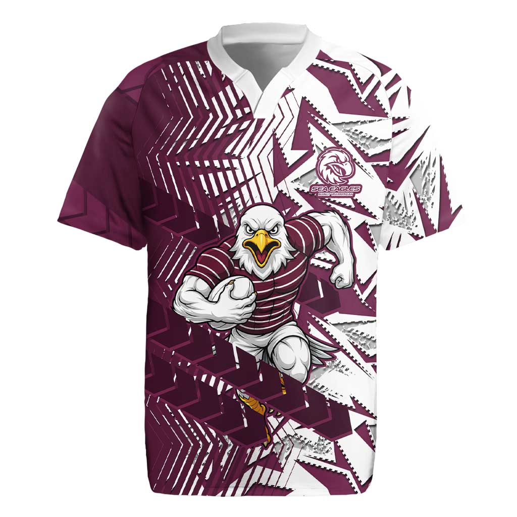 Manly Warringah Sea Eagles Rugby Rugby Jersey Fierce Mascot Geometric Tribal Art