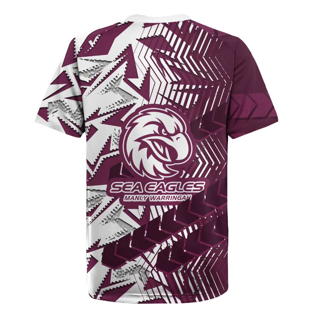 Manly Warringah Sea Eagles Rugby Rugby Jersey Fierce Mascot Geometric Tribal Art