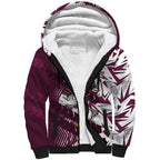 Manly Warringah Sea Eagles Rugby Sherpa Hoodie Fierce Mascot Geometric Tribal Art