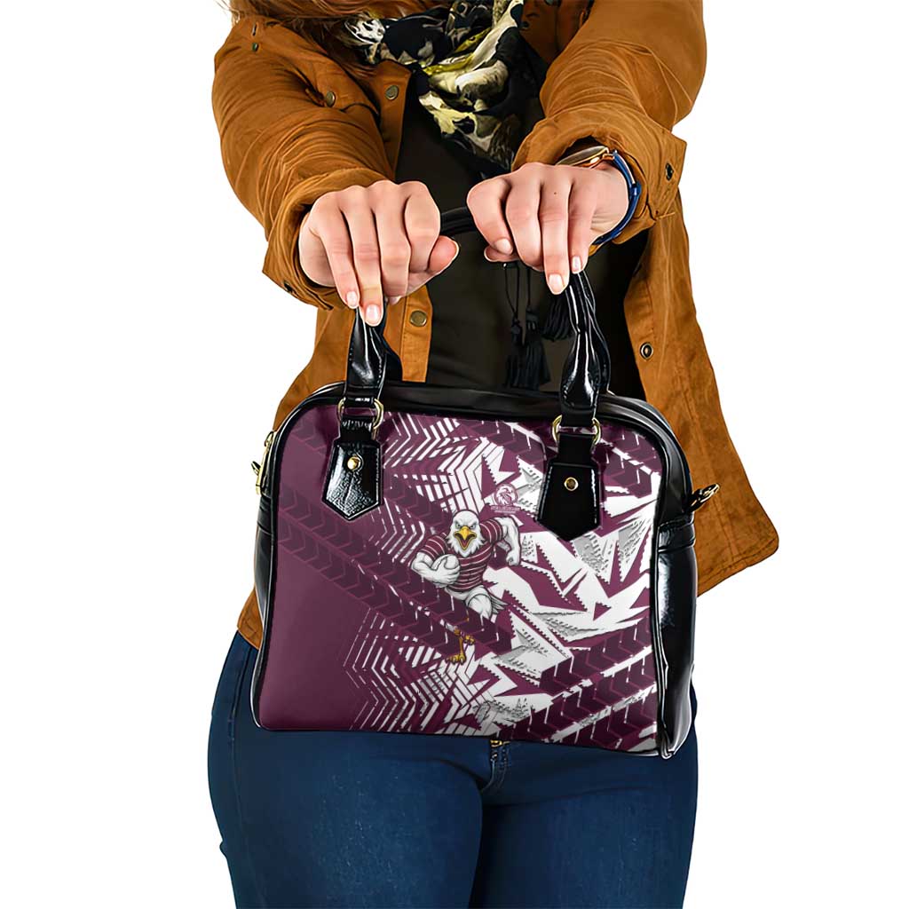 Manly Warringah Sea Eagles Rugby Shoulder Handbag Fierce Mascot Geometric Tribal Art