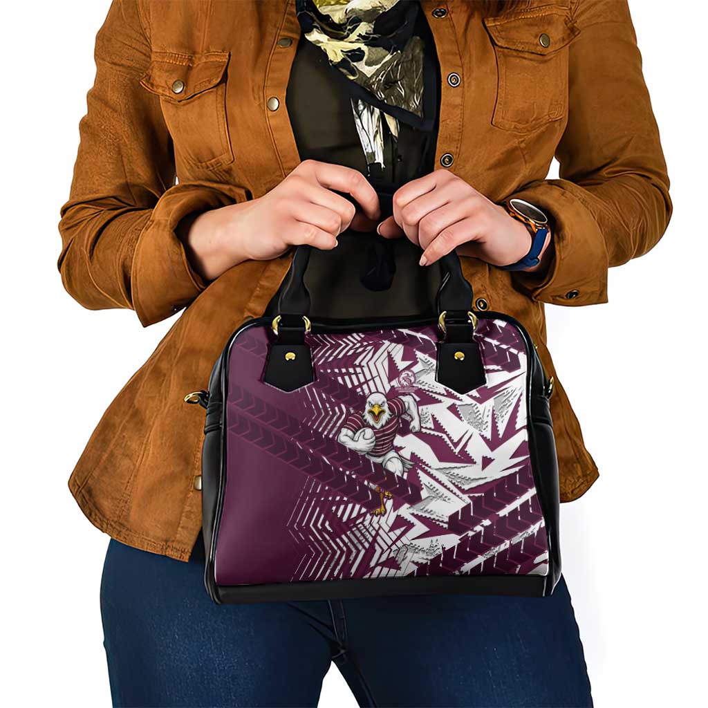 Manly Warringah Sea Eagles Rugby Shoulder Handbag Fierce Mascot Geometric Tribal Art