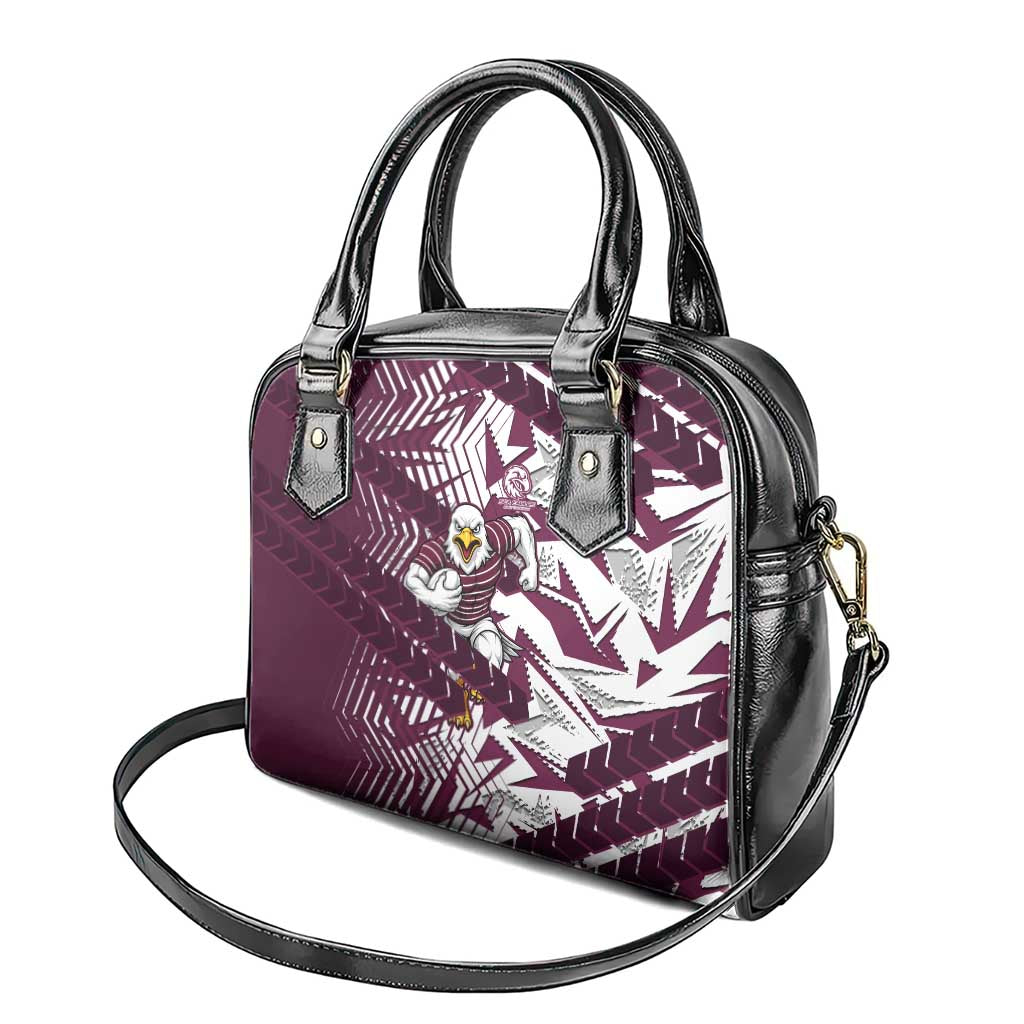 Manly Warringah Sea Eagles Rugby Shoulder Handbag Fierce Mascot Geometric Tribal Art
