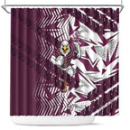 Manly Warringah Sea Eagles Rugby Shower Curtain Fierce Mascot Geometric Tribal Art