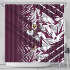 Manly Warringah Sea Eagles Rugby Shower Curtain Fierce Mascot Geometric Tribal Art
