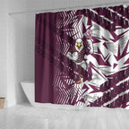 Manly Warringah Sea Eagles Rugby Shower Curtain Fierce Mascot Geometric Tribal Art