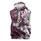 Manly Warringah Sea Eagles Rugby Sleeveless Hoodie Fierce Mascot Geometric Tribal Art