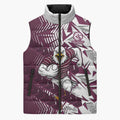 Manly Warringah Sea Eagles Rugby Sleeveless Puffer Jacket Fierce Mascot Geometric Tribal Art