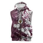 Manly Warringah Sea Eagles Rugby Sleeveless Zip Hoodie Fierce Mascot Geometric Tribal Art