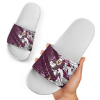 Manly Warringah Sea Eagles Rugby Slide Sandals Fierce Mascot Geometric Tribal Art